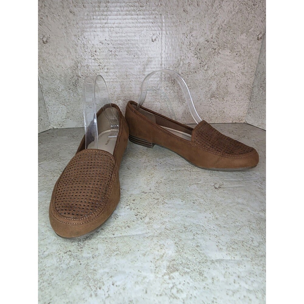 Liz Claiborne Towne Slip On Business Loafers Women Sz 7.5M Brown Casual Shoes
